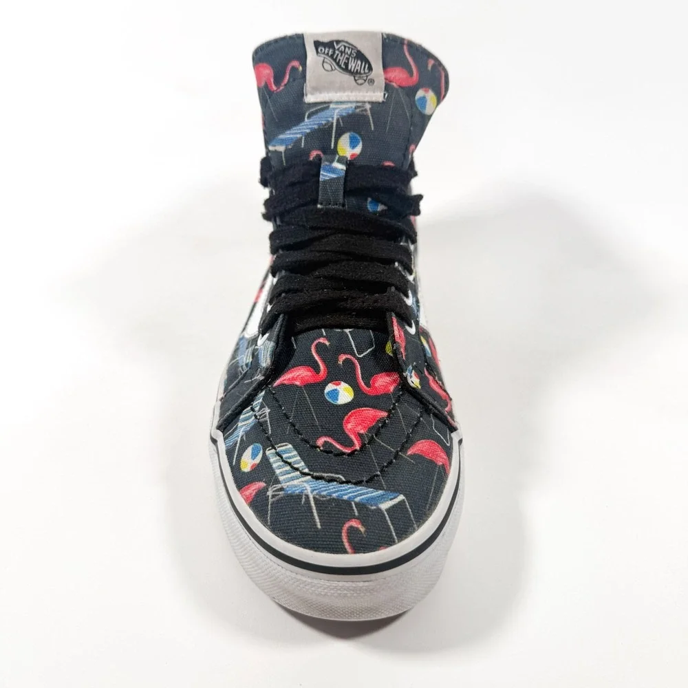 Vans Authentic Hightop‎ Shoes - Sk8-Hi Flamingo Pool Party - Black - M 7.5 / W 9